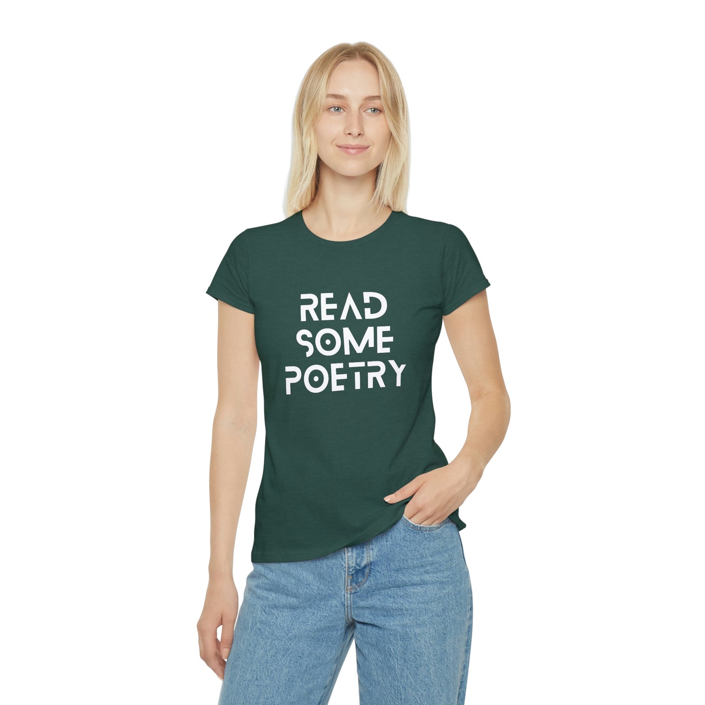 Women's Iconic Read Some Poetry White Text T-Shirt