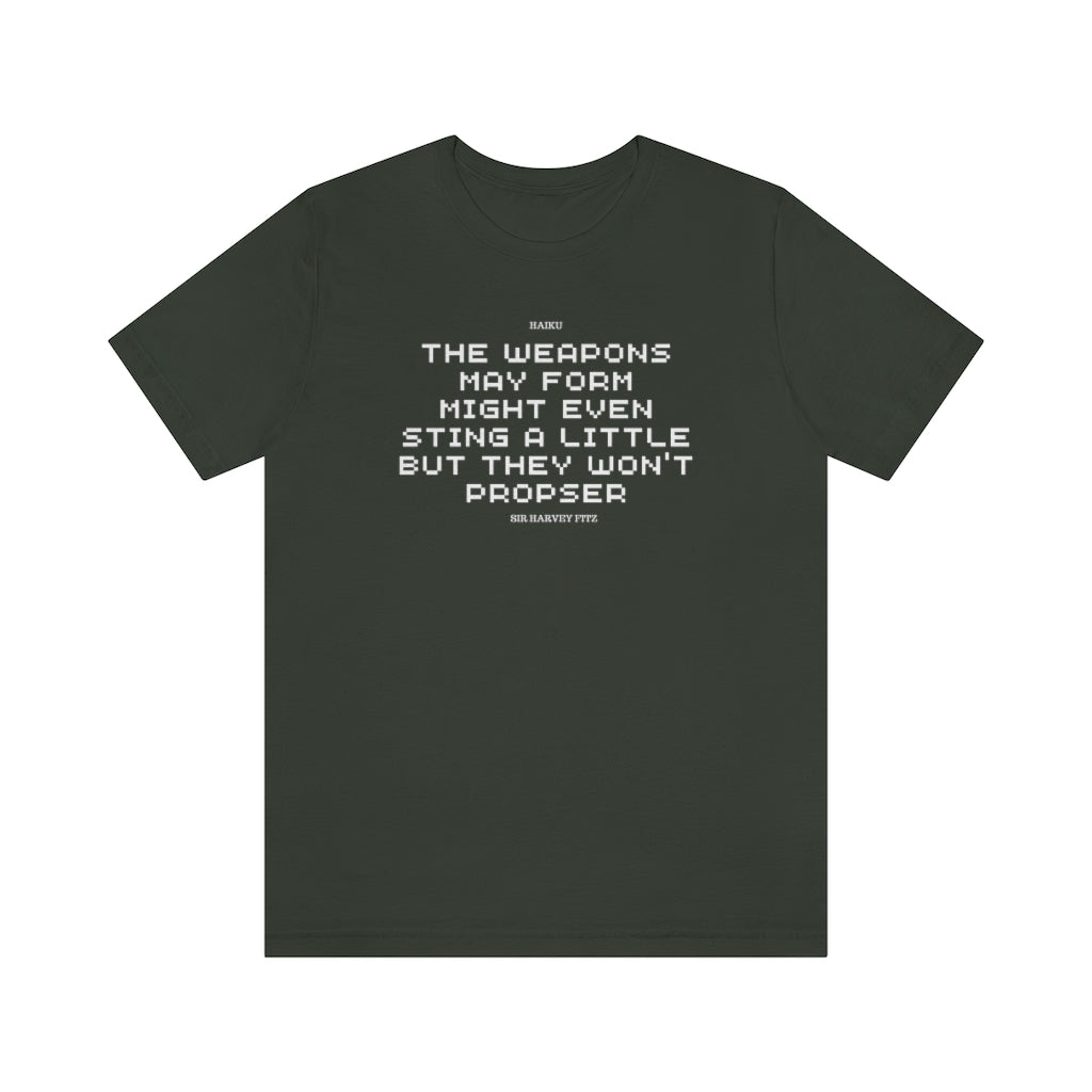 Unisex Jersey Short Sleeve Weapons Haiku Tee