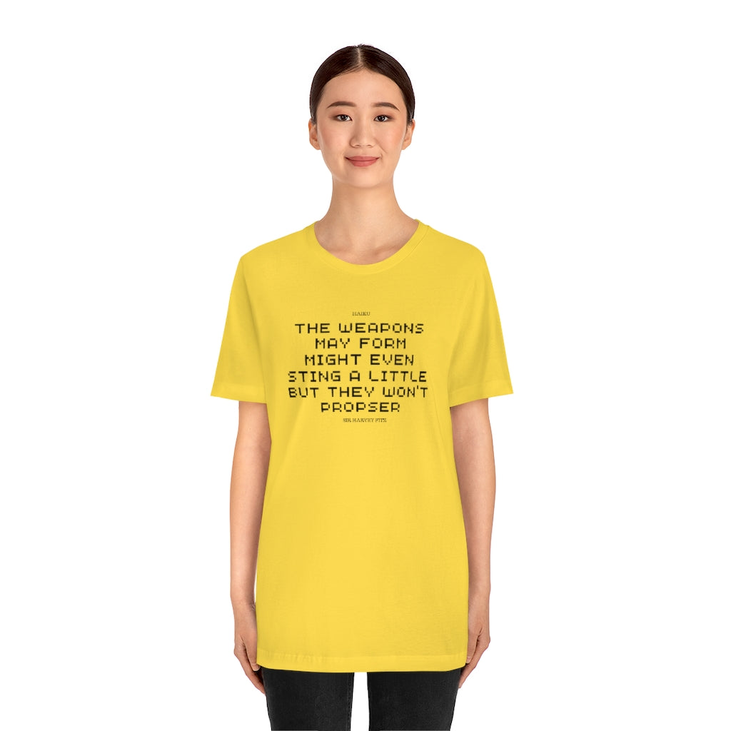 Unisex Jersey Short Sleeve Weapons Haiku Tee