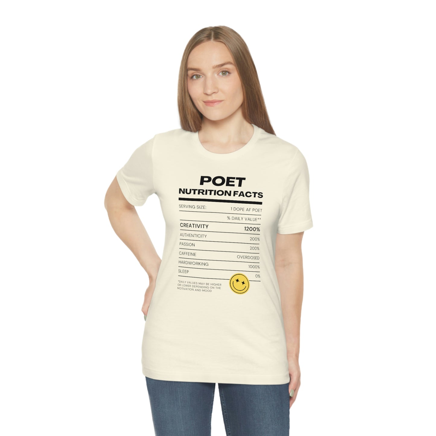 Unisex Jersey Short Sleeve Nutritional Poet Tee