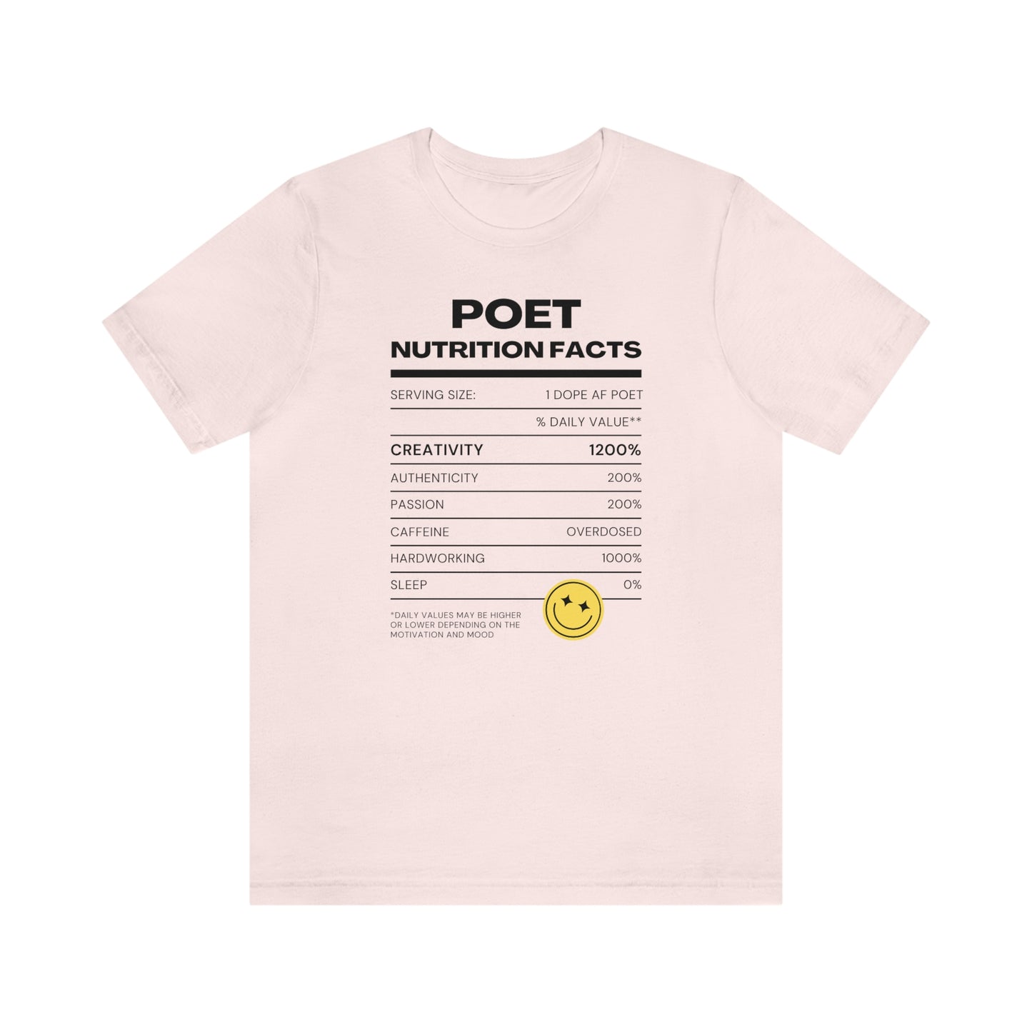 Unisex Jersey Short Sleeve Nutritional Poet Tee