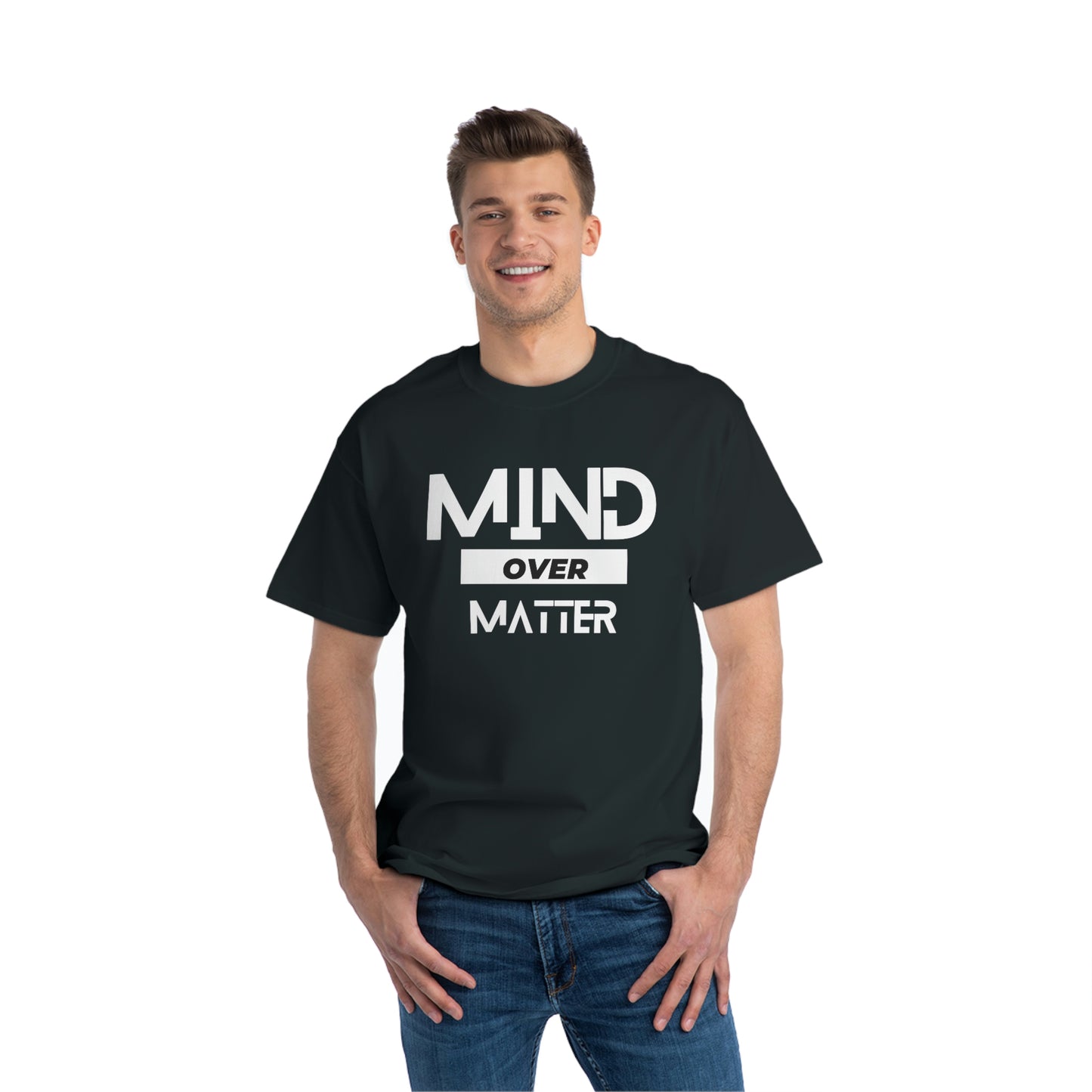 Beefy-T® Short-Sleeve Mind Over Matter White Text T-Shirt