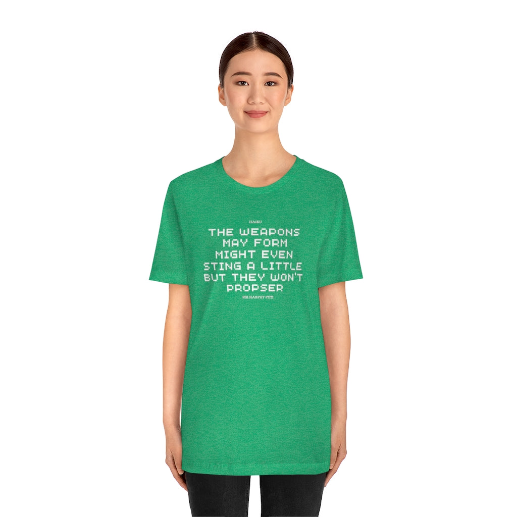 Unisex Jersey Short Sleeve Weapons Haiku Tee