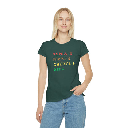 Women's Iconic Women Poets Homage Color Text T-Shirt