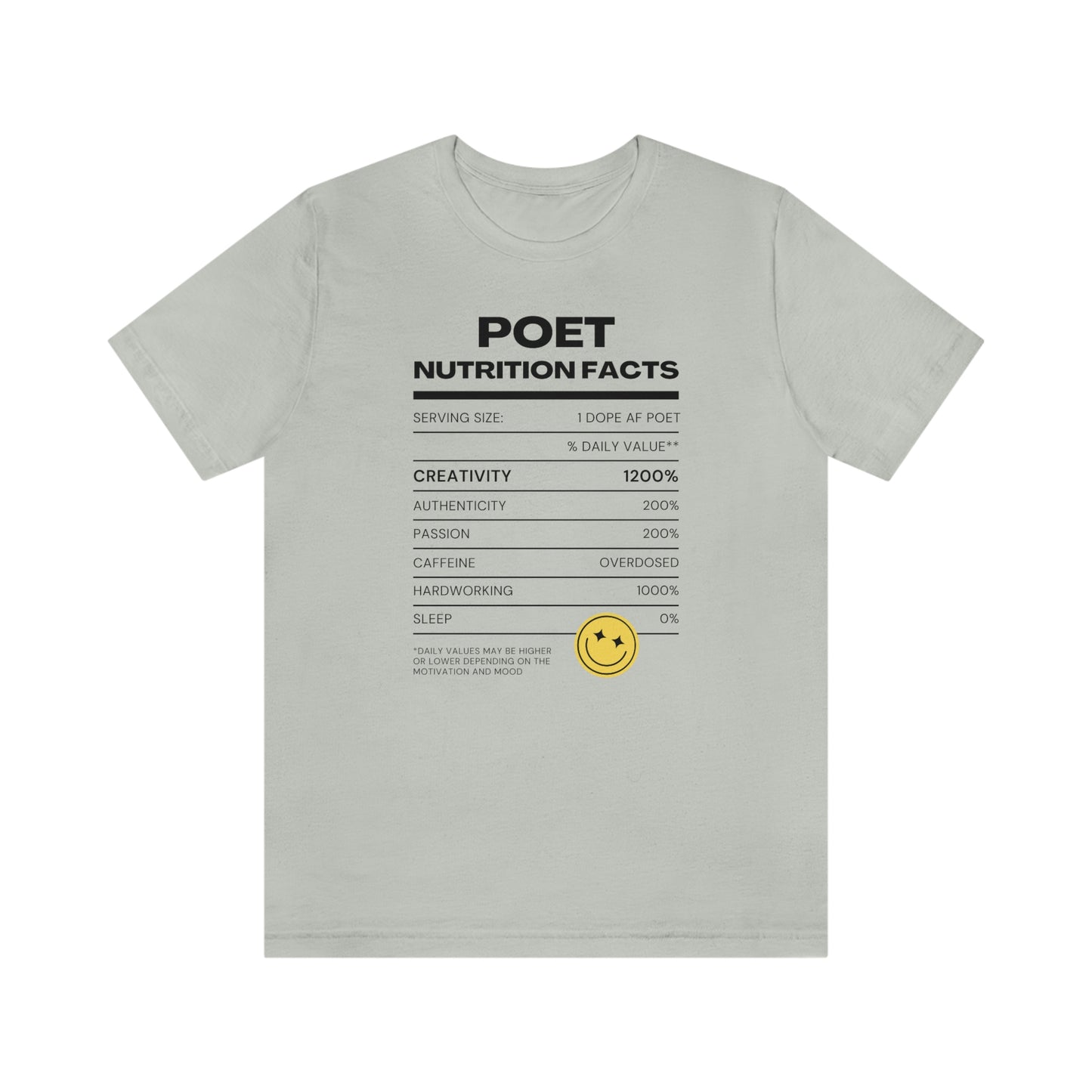 Unisex Jersey Short Sleeve Nutritional Poet Tee