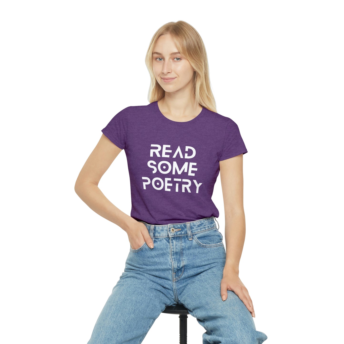 Women's Iconic Read Some Poetry White Text T-Shirt