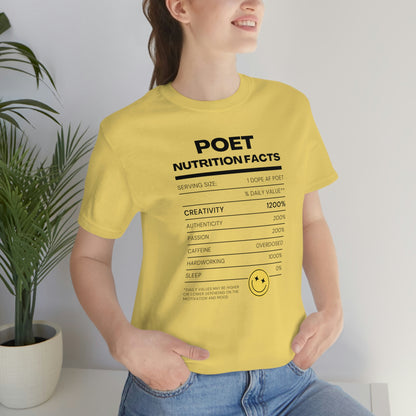 Unisex Jersey Short Sleeve Nutritional Poet Tee