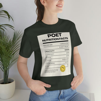 Unisex Jersey Short Sleeve Nutritional Poet Tee