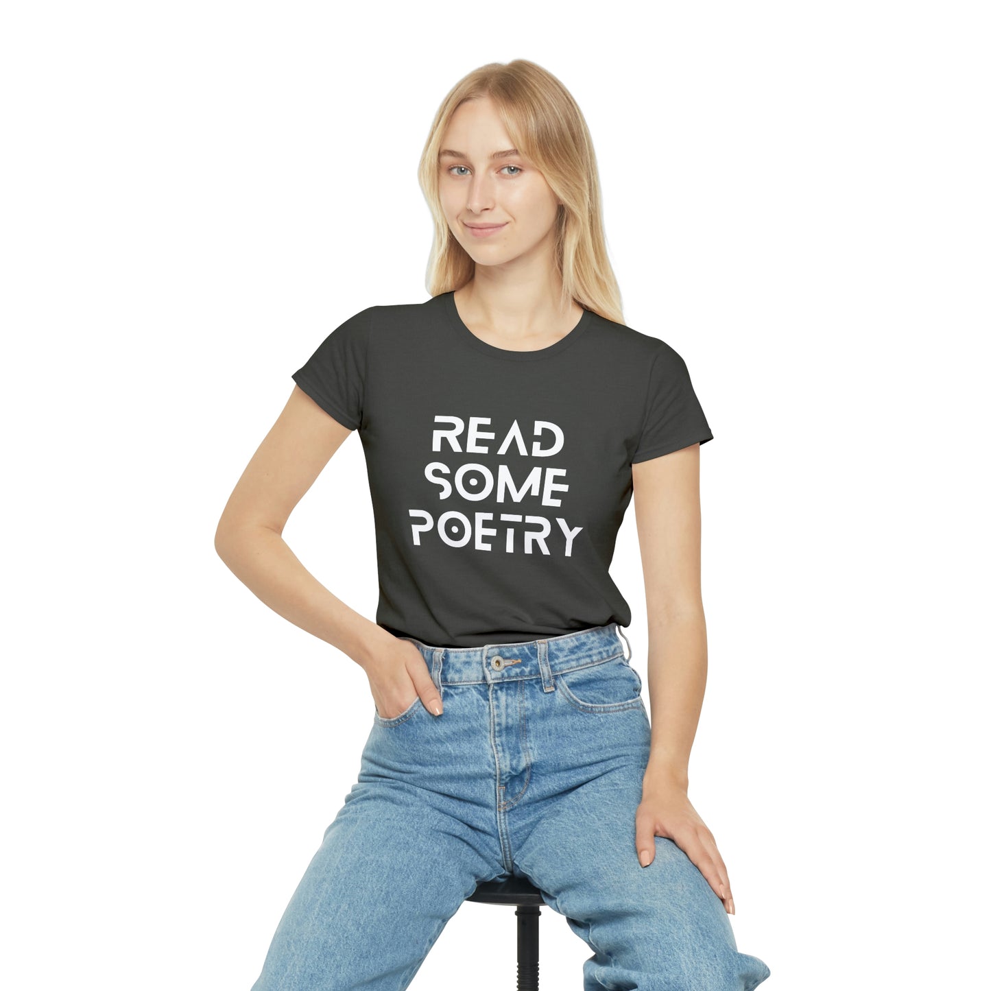 Women's Iconic Read Some Poetry White Text T-Shirt