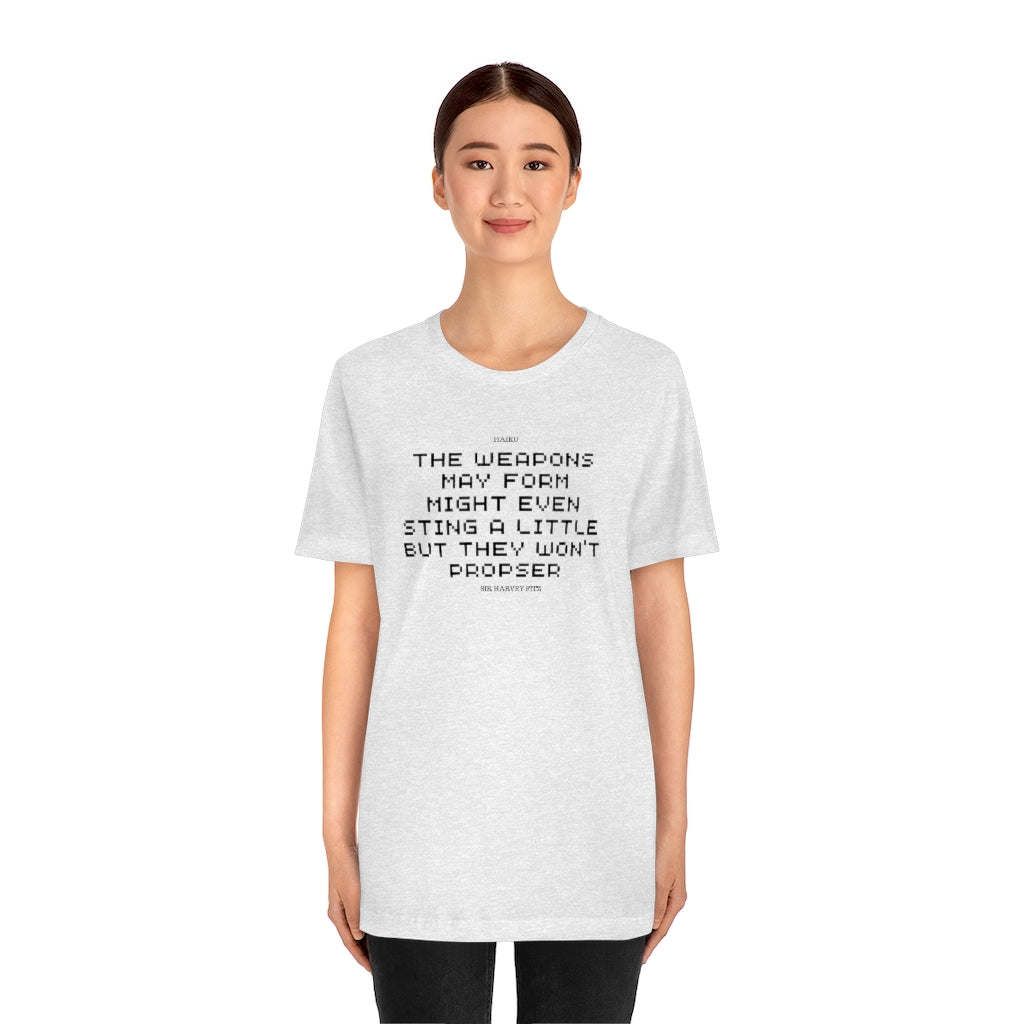 Unisex Jersey Short Sleeve Weapons Haiku Tee