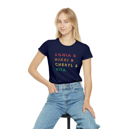 Women's Iconic Women Poets Homage Color Text T-Shirt