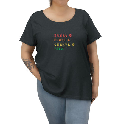 Women's Curvy Women Poets Homage Color Text Tee