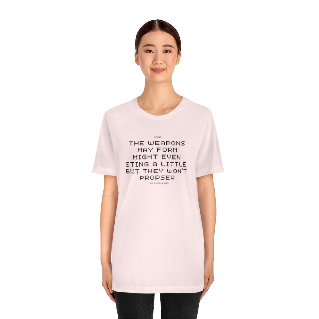 Unisex Jersey Short Sleeve Weapons Haiku Tee