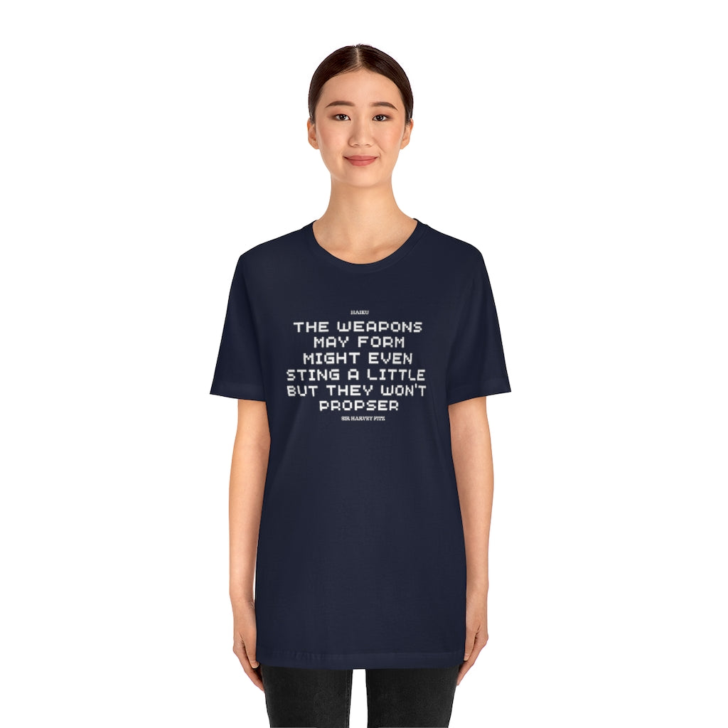 Unisex Jersey Short Sleeve Weapons Haiku Tee