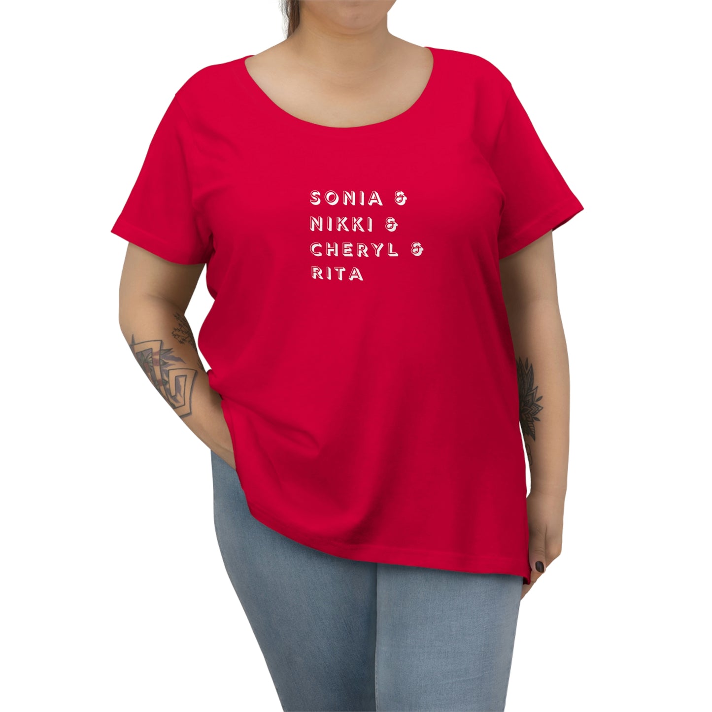 Women's Curvy Women Poets Homage White Text Tee