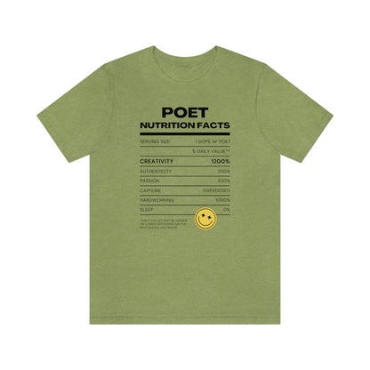 Unisex Jersey Short Sleeve Nutritional Poet Tee