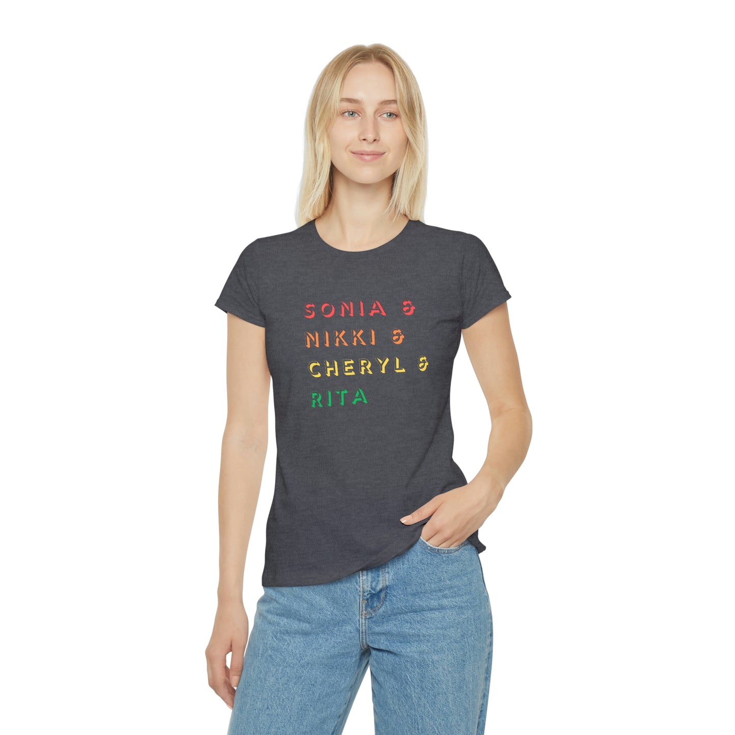 Women's Iconic Women Poets Homage Color Text T-Shirt