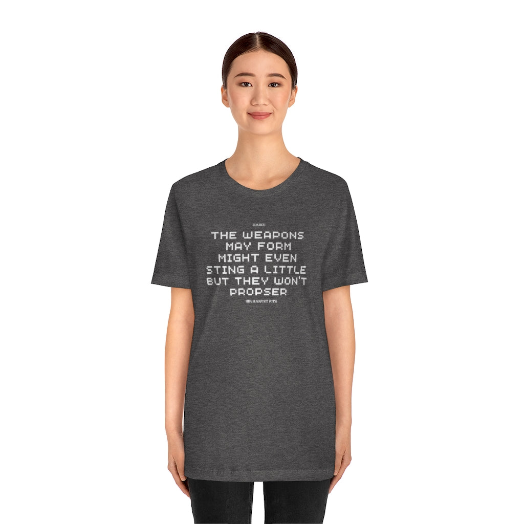 Unisex Jersey Short Sleeve Weapons Haiku Tee