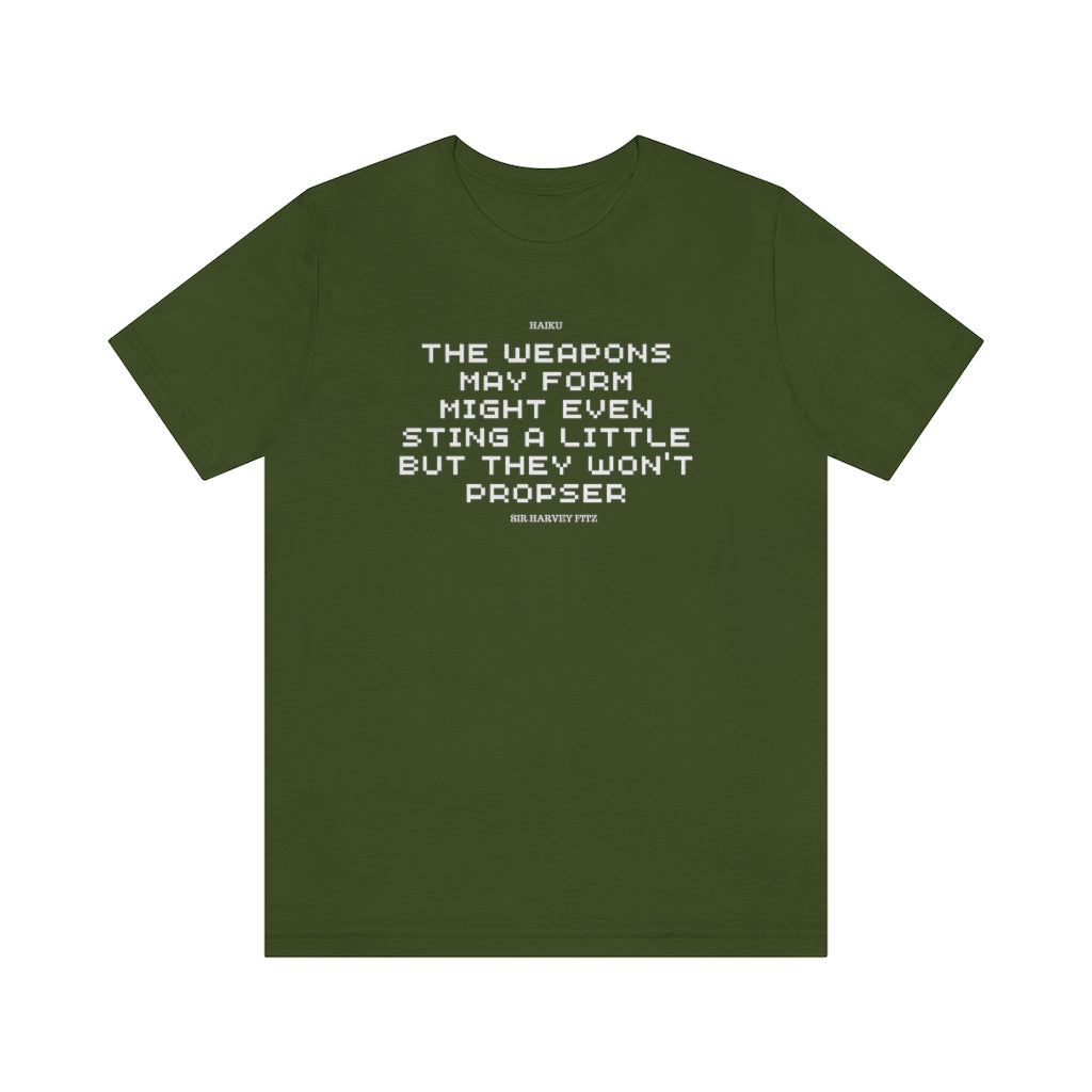 Unisex Jersey Short Sleeve Weapons Haiku Tee